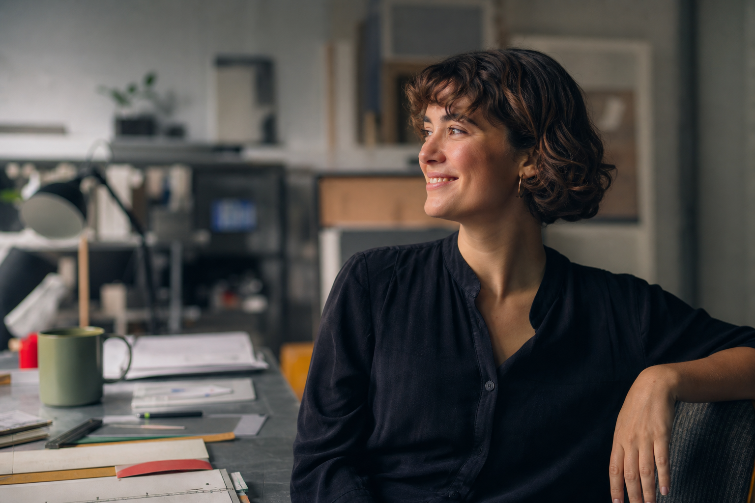 Illustratie van twee werelden naast elkaar: een grijze, rigide kantooromgeving versus een open, zonnige ruimte die persoonlijke groei en loopbaanvrijheid symboliseert